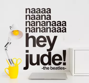 Sticker Mural Paroles Hey Jude Beatles - TenStickers