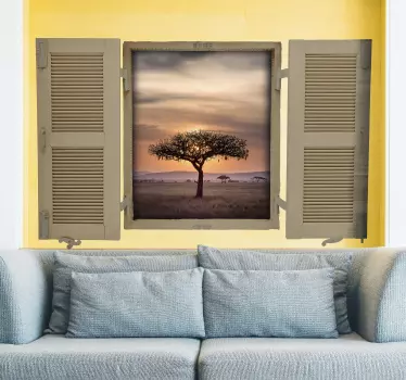 Sticker Mural Paysage Savane - TenStickers
