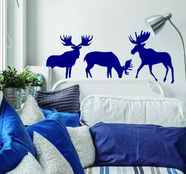 Sticker Mural Silhouettes d'élans - TenStickers