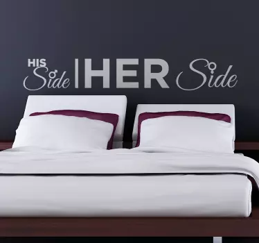 Sticker tête de lit his and her side - TenStickers