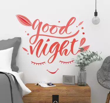 Sticker Mural Texte Good Night - TenStickers