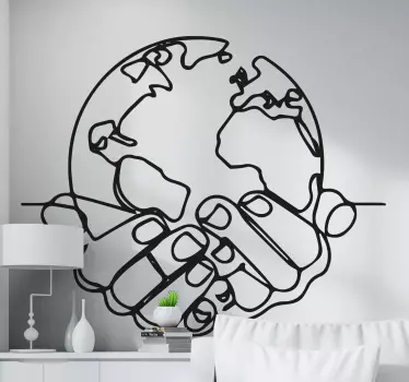 Autocollant muraux Salon Carte du Monde Terre minimaliste - TenStickers