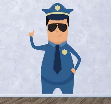Sticker illustration d'un policier - TenStickers