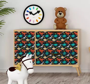 Sticker Pour Meuble Dessins de Dinosaures - TenStickers