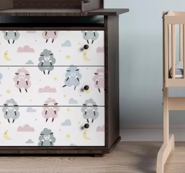Sticker Pour Meuble Dessins de Moutons - TenStickers