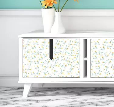 Sticker Pour Meuble Fleurs Jaunes - TenStickers