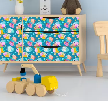 Sticker Pour Meuble Petits Poissons - TenStickers