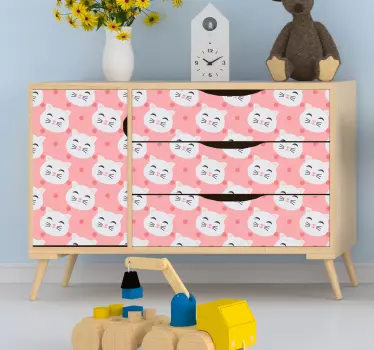 Sticker Pour Meuble Têtes de chat - TenStickers