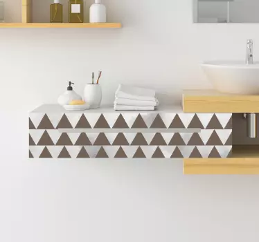 Sticker meuble triangles gris et marron - TenStickers