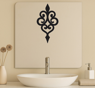 Sticker miroir bordure à motifs damassés - TenStickers