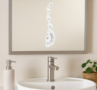 Sticker miroir goutte de graines de pissenlit - TenStickers