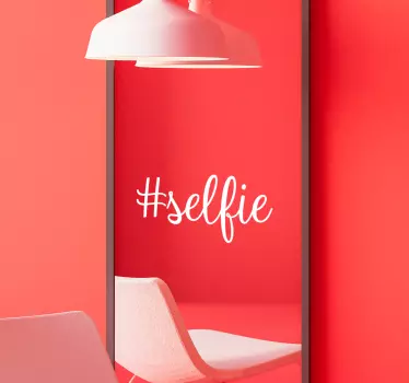 Miroir Sticker Hashtag Selfie - TenStickers
