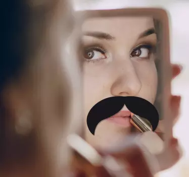 Sticker miroir moustache tombante - TenStickers