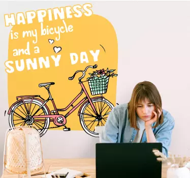 Autocollant autres textes journée ensoleillée et vélo - TenStickers