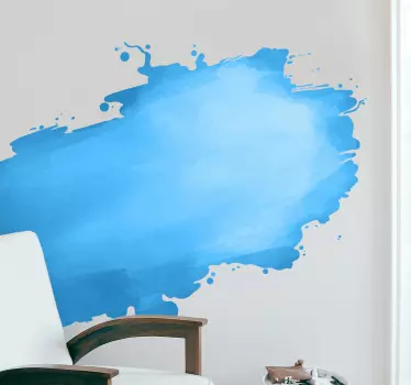 Sticker motif éclaboussure bleue douce - TenStickers