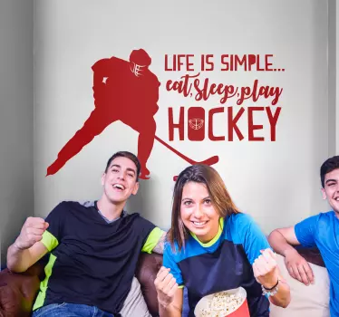 Sticker Maison Citation sur le hockey - TenStickers