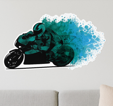 Sticker moto Éclaboussure azur rider - TenStickers