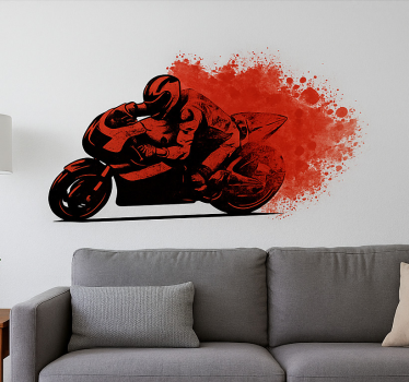 Sticker moto Éclaboussure rouge rider - TenStickers