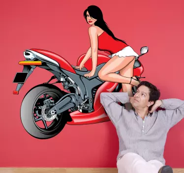 Sticker moto femme fatale - TenStickers