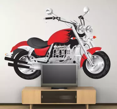 Sticker moto rouge - TenStickers