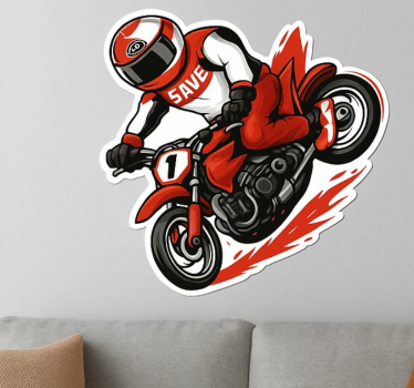 Sticker moto spray du red rider - TenStickers