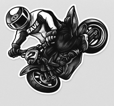Sticker moto spray noir rider - TenStickers