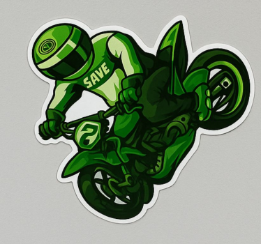 Sticker moto spray vert rider - TenStickers