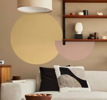 Sticker géométrique cercles tons beige - TenStickers