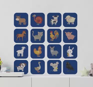 Sticker mural Animaux de la ferme - TenStickers