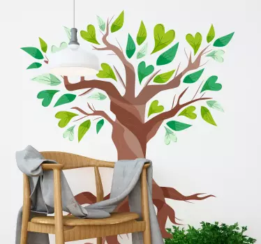 Sticker Mural Arbre de vie coeur feuilles - TenStickers