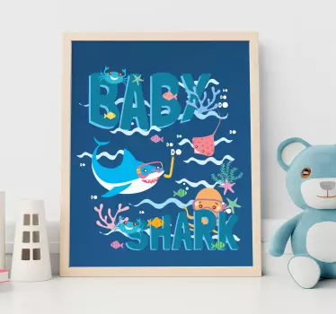 Stickers Dessin baby shark personnalisable - TenStickers
