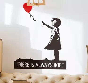 Sticker mural banksy espère toujours - TenStickers