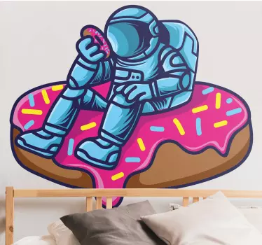 Sticker Mural Chambre Ado Amateur de beignet d'astronaute - TenStickers