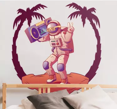 Sticker Chambre Ado Astronaute dansant en combinaison spatile - TenStickers