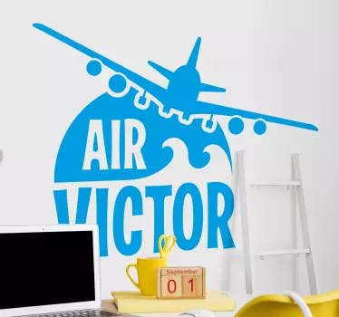 Sticker Mural Chambre Ado Avion avec nom - TenStickers