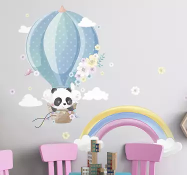 Sticker chambre enfant  animaux sur pétales - TenStickers