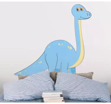 Autocollant Enfant Adorable dinosaure bleu avec taches beiges - TenStickers