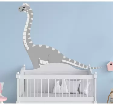 Sticker Mural Chambre Enfant Conception de dinosaure fille grise - TenStickers