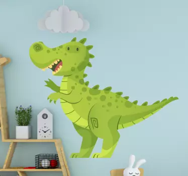 Sticker Mural Chambre Enfant Dessin animé dinosaure vert - TenStickers