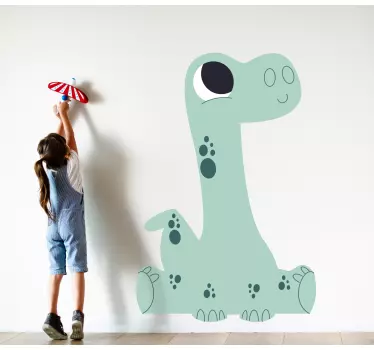 Sticker Mural Chambre Enfant Dinosaure assis original drôle - TenStickers