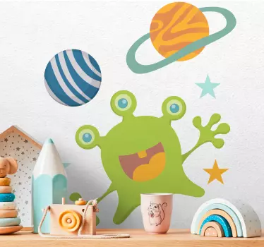 Sticker illustration de nouvelles planètes et extraterrestres - TenStickers