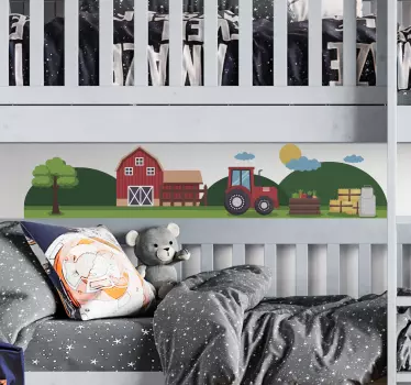 Sticker Mural Chambre Enfant Tracteur agricole - TenStickers