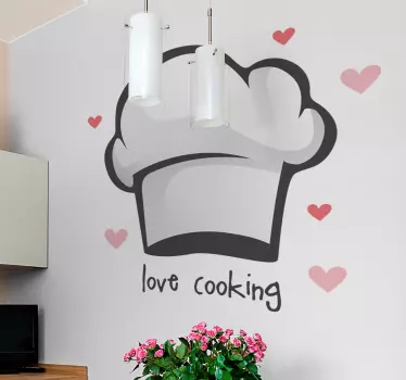 Sticker Mural Cuisine Aime cuisiner casquette  - TenStickers