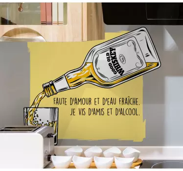 Sticker Mural Cuisine Citation drôle sur l'amour - TenStickers