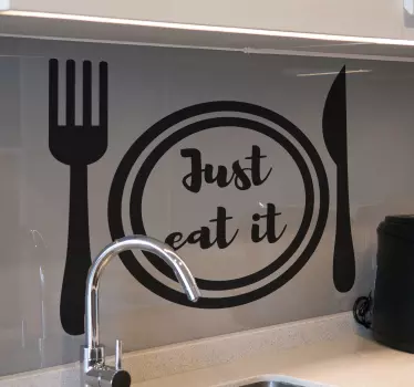 Sticker Mural Cuisine Il suffit de le manger  - TenStickers