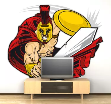 Sticker mural dessin spartiate - TenStickers