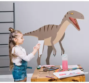 Sticker mural dinosaure aventure du vélociraptor - TenStickers