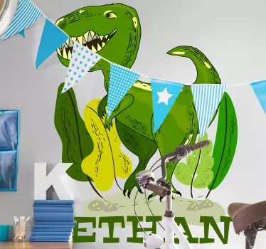 Sticker mural dinosaure design personnalisable - TenStickers