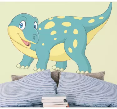 Sticker mural dinosaure dinosaure animé joyeux - TenStickers