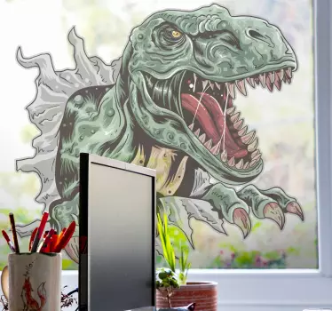 Sticker mural dinosaure dinosaure féroce attaquant - TenStickers